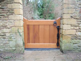 Straight Top Flood Gate (Iroko hardwood made by Flood Divert Ltd)